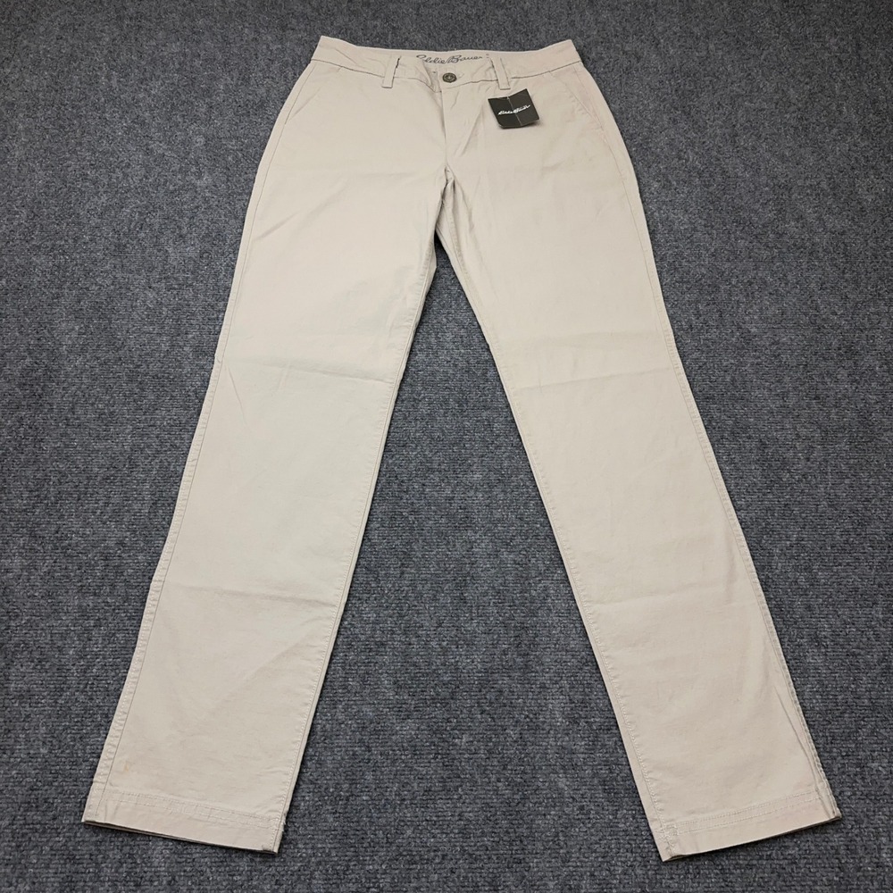 NEW Eddie Bauer Adventure Stretch Pants Womens 2 Pumice Straight Leg Utility